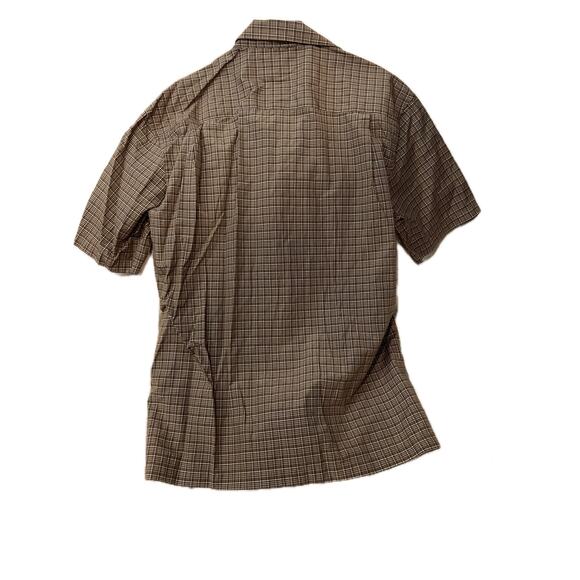 Foxfire Beige Checked Short Sleeve Button Down Shirt Mens L - Picture 2 of 3